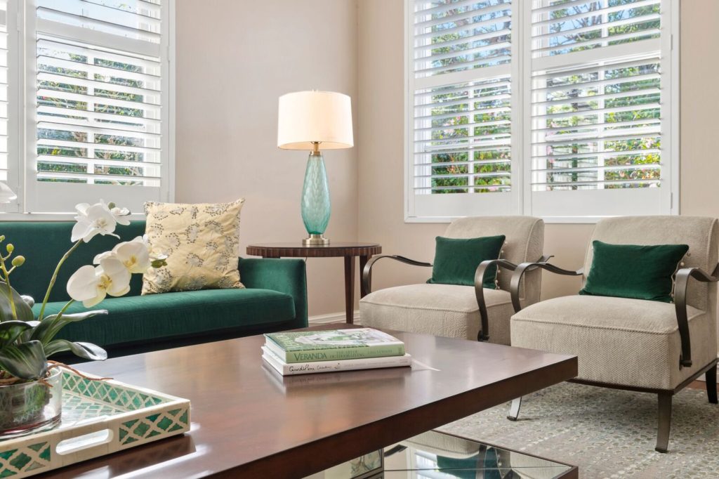 Sumptuous green and cream lounge room designed by rachel boden interiors Australia